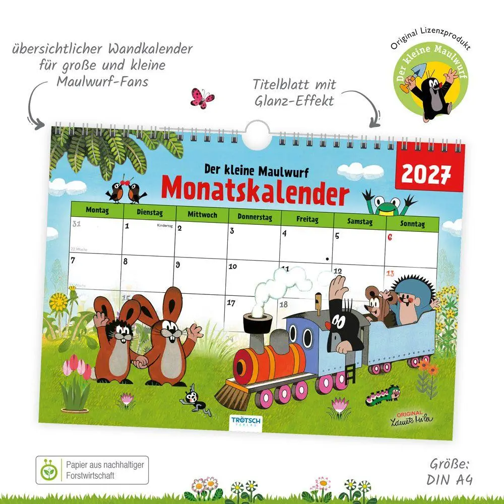 Bild: 4251901511881 | TRÖTSCH - Der kleine Maulwurf Monatsterminer Monatskalender 2027 | KG