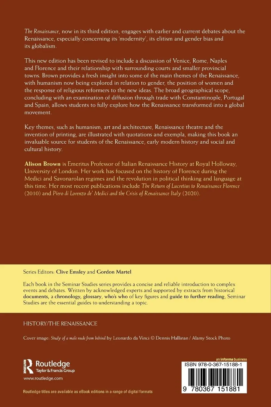 Rückseite: 9780367151881 | The Renaissance | Alison M. Brown | Taschenbuch | Englisch | 2020