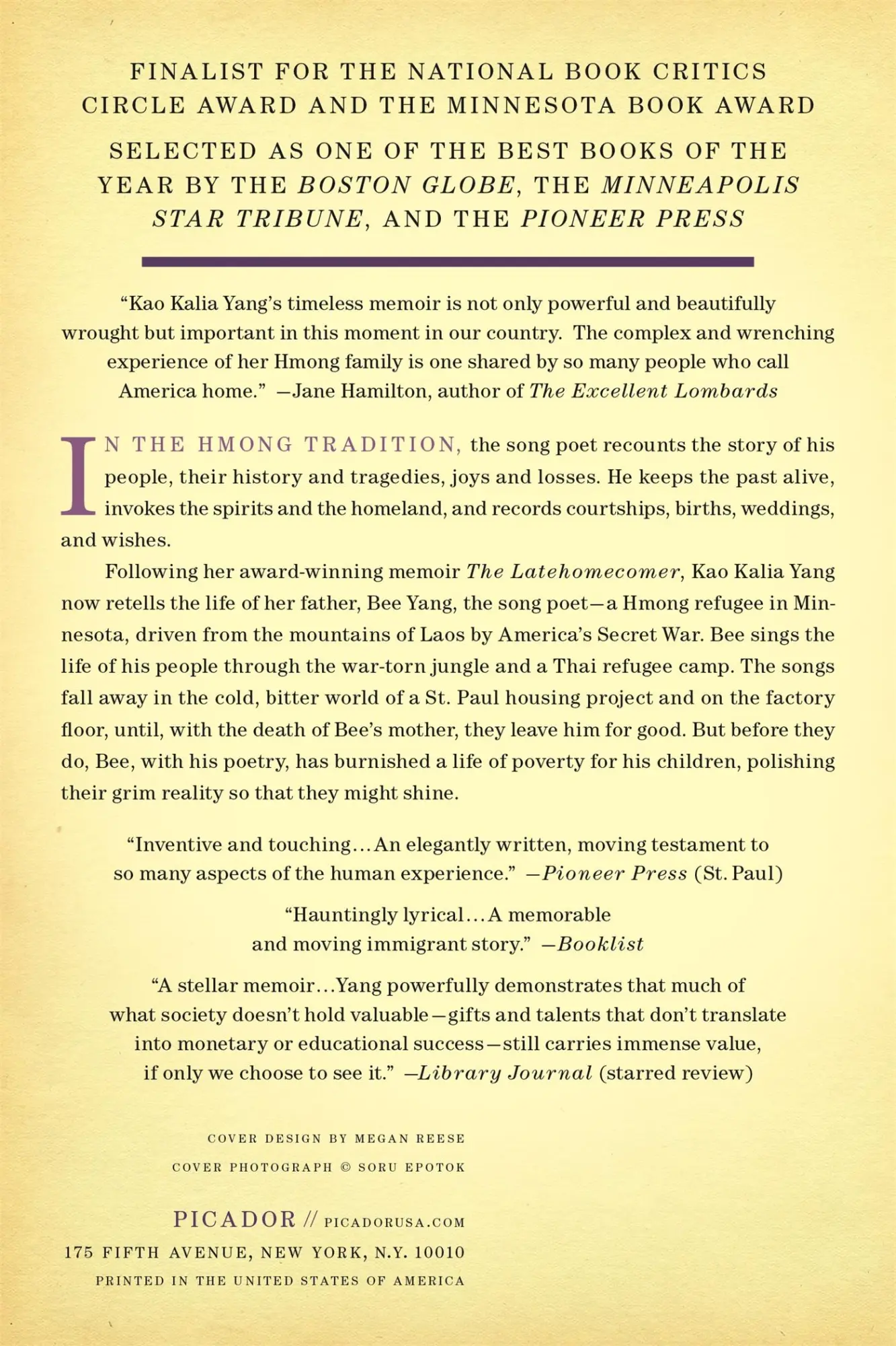 Rückseite: 9781250131881 | The Song Poet | A Memoir of My Father | Kao Kalia Yang | Taschenbuch