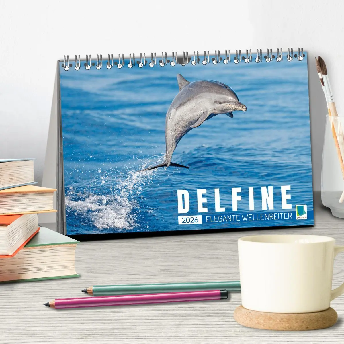 Bild: 9783457491881 | Delfine: Elegante Wellenreiter (Tischkalender 2026 DIN A5 quer),...