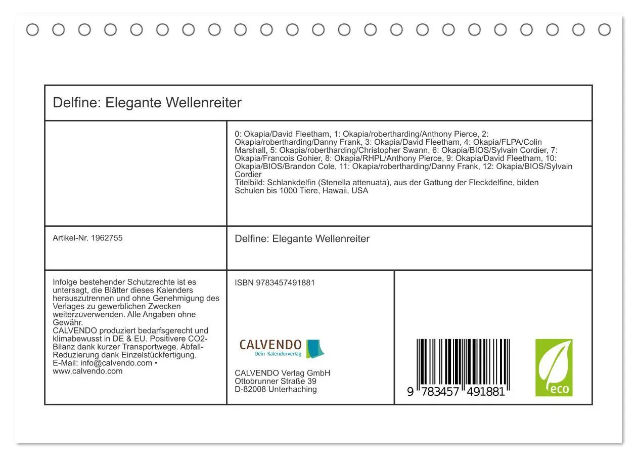 Bild: 9783457491881 | Delfine: Elegante Wellenreiter (Tischkalender 2026 DIN A5 quer),...