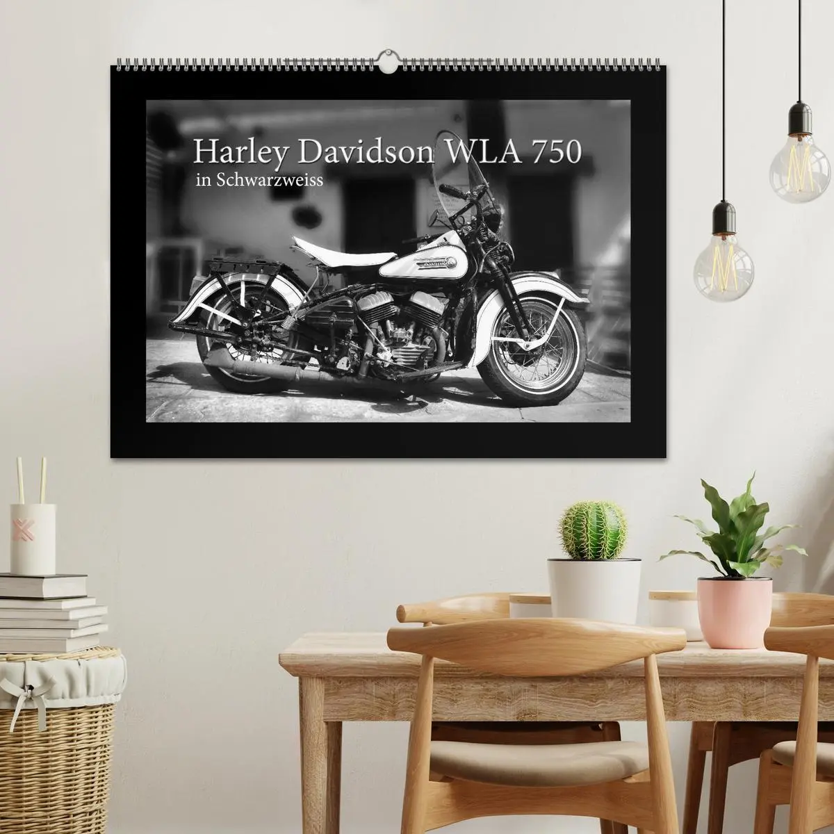 Bild: 9783457871881 | Harley Davidson WLA 750 in Schwarzweiss (Wandkalender 2026 DIN A2...