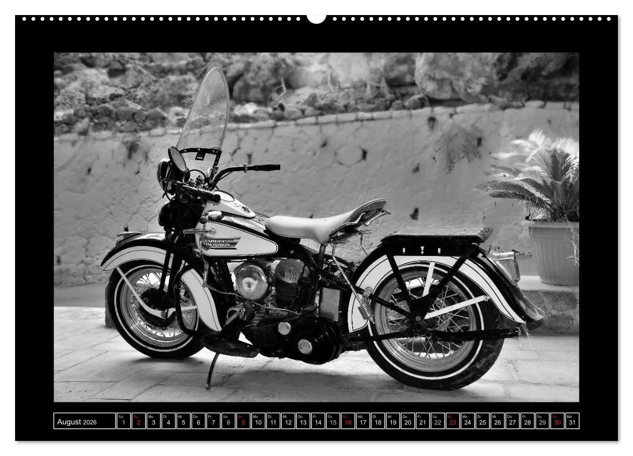 Bild: 9783457871881 | Harley Davidson WLA 750 in Schwarzweiss (Wandkalender 2026 DIN A2...