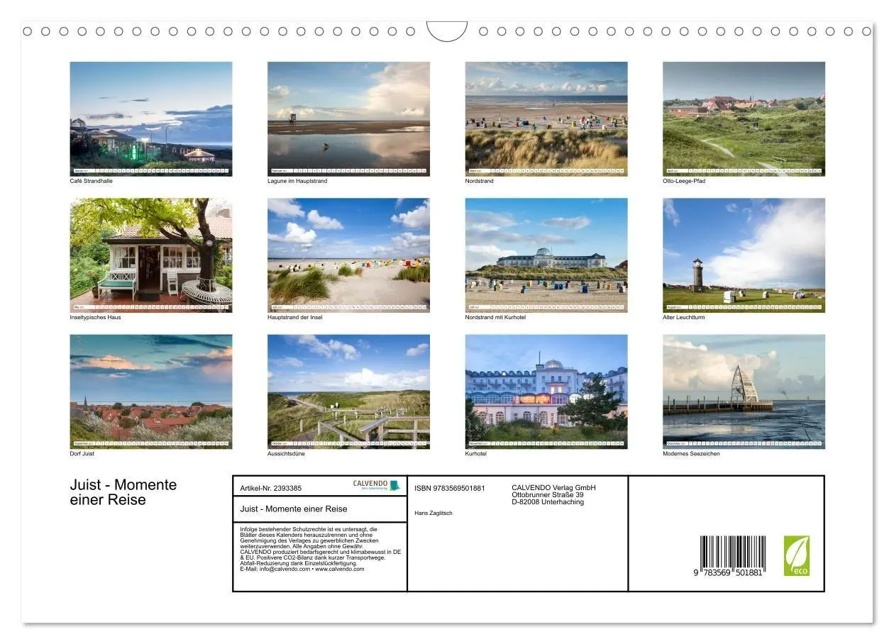 Bild: 9783569501881 | Juist - Momente einer Reise (Wandkalender 2027 DIN A3 quer),...
