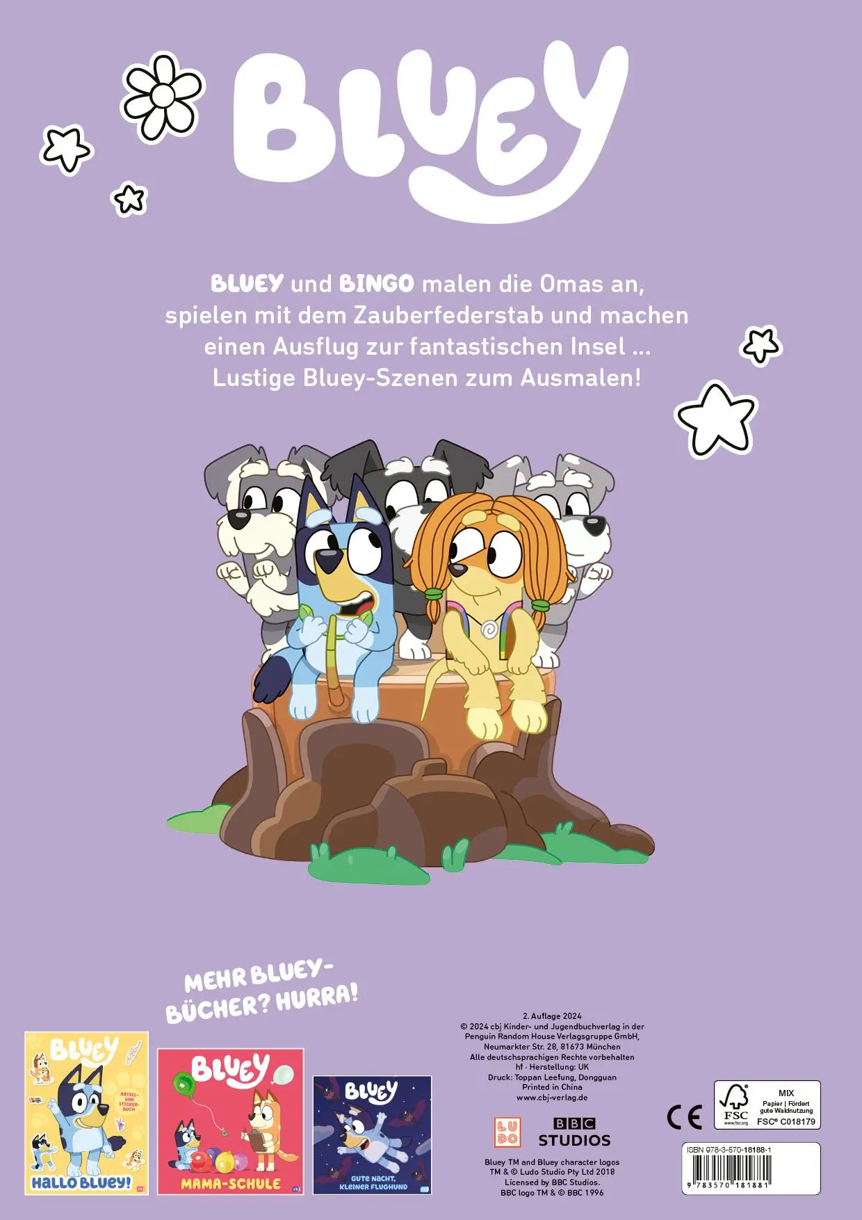 Bild: 9783570181881 | BLUEY - Spiel und Spaß - Ein Malbuch | Mit 64 Seiten zum Ausmalen
