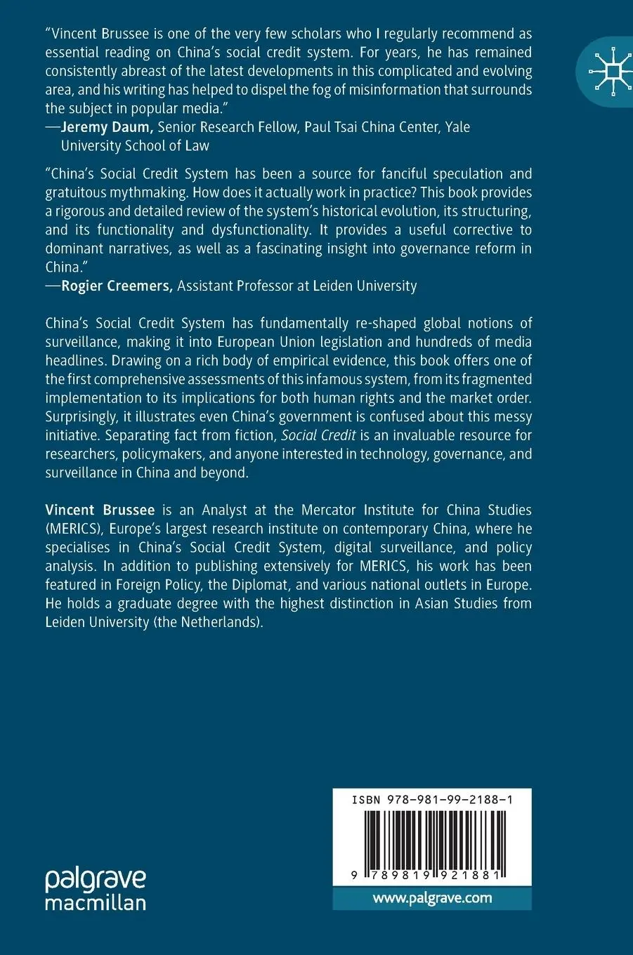 Rückseite: 9789819921881 | Social Credit | The Warring States of China's Emerging Data Empire