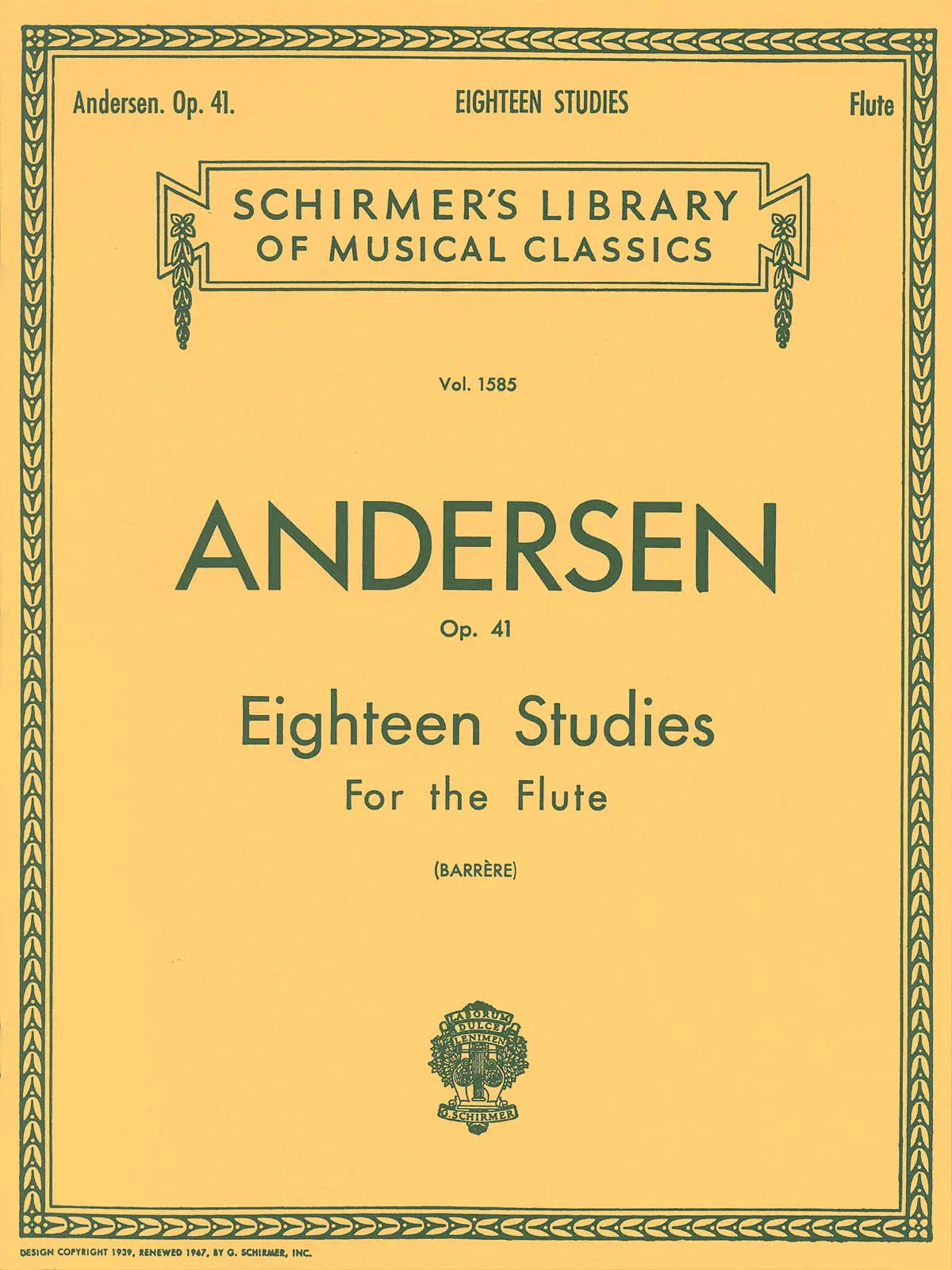 Cover: 73999191981 | Eighteen Studies | Joachim Andersen | Woodwind Solo | Buch | 1986