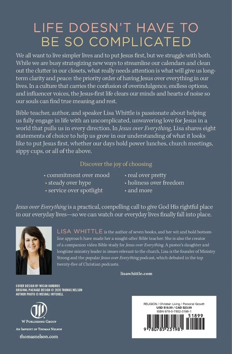 Rückseite: 9780785231981 | Jesus Over Everything | Lisa Whittle | Taschenbuch | Englisch | 2020