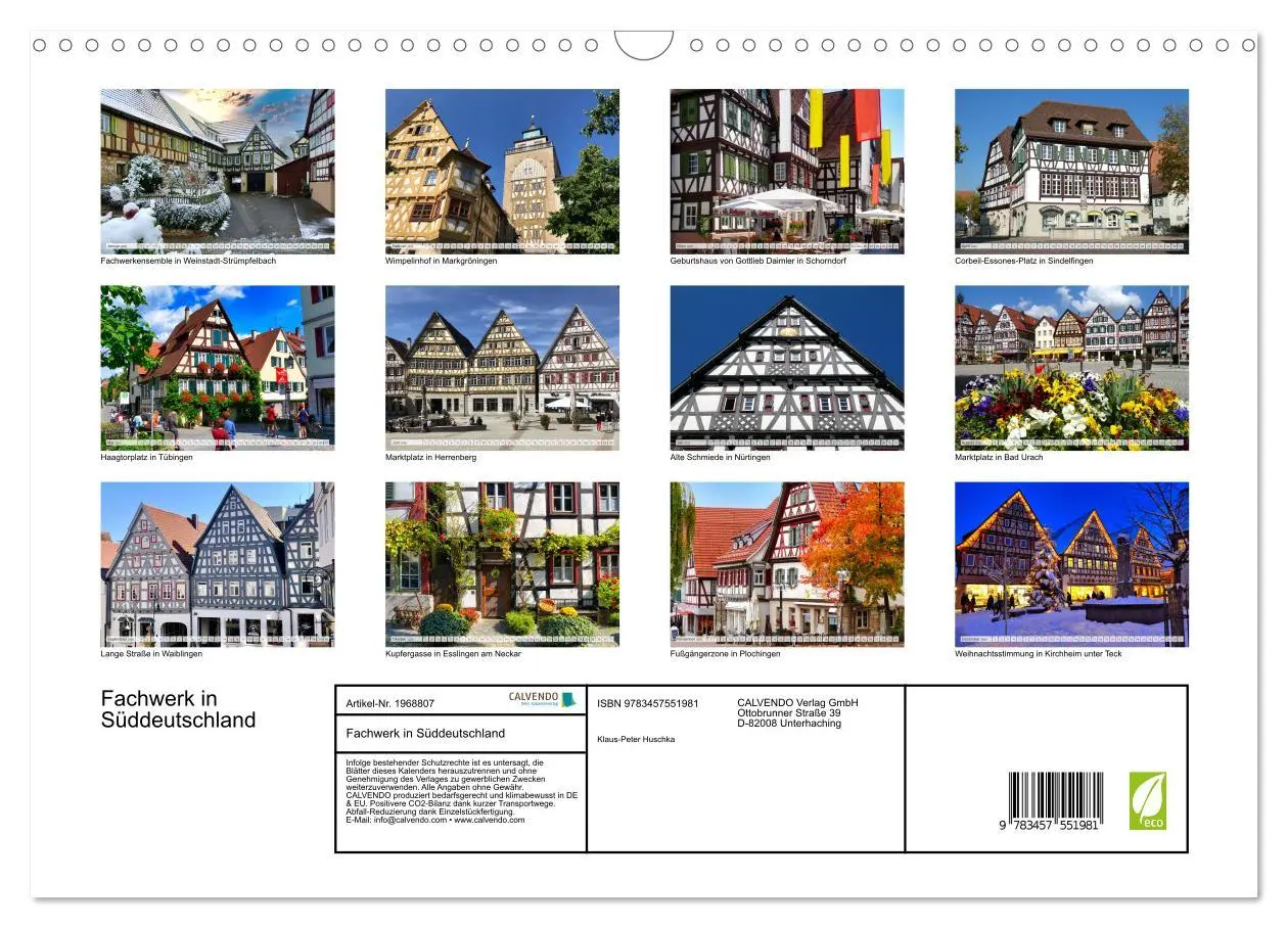 Bild: 9783457551981 | Fachwerk in Süddeutschland (Wandkalender 2026 DIN A3 quer),...