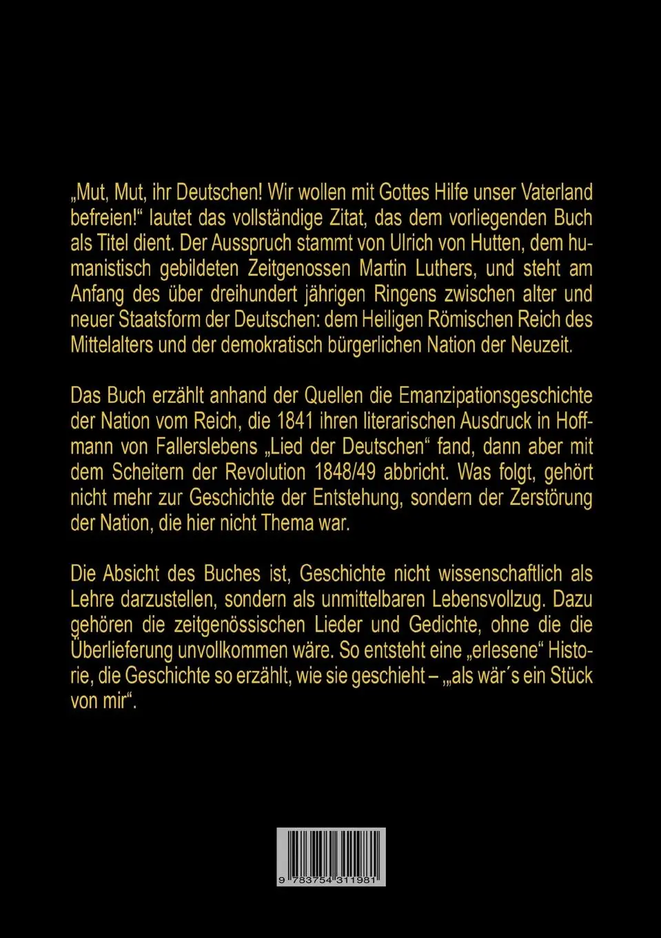 Rückseite: 9783754311981 | "Mut, Mut, ihr Deutschen!" | Brennpunkte deutscher Geschichte | Buch