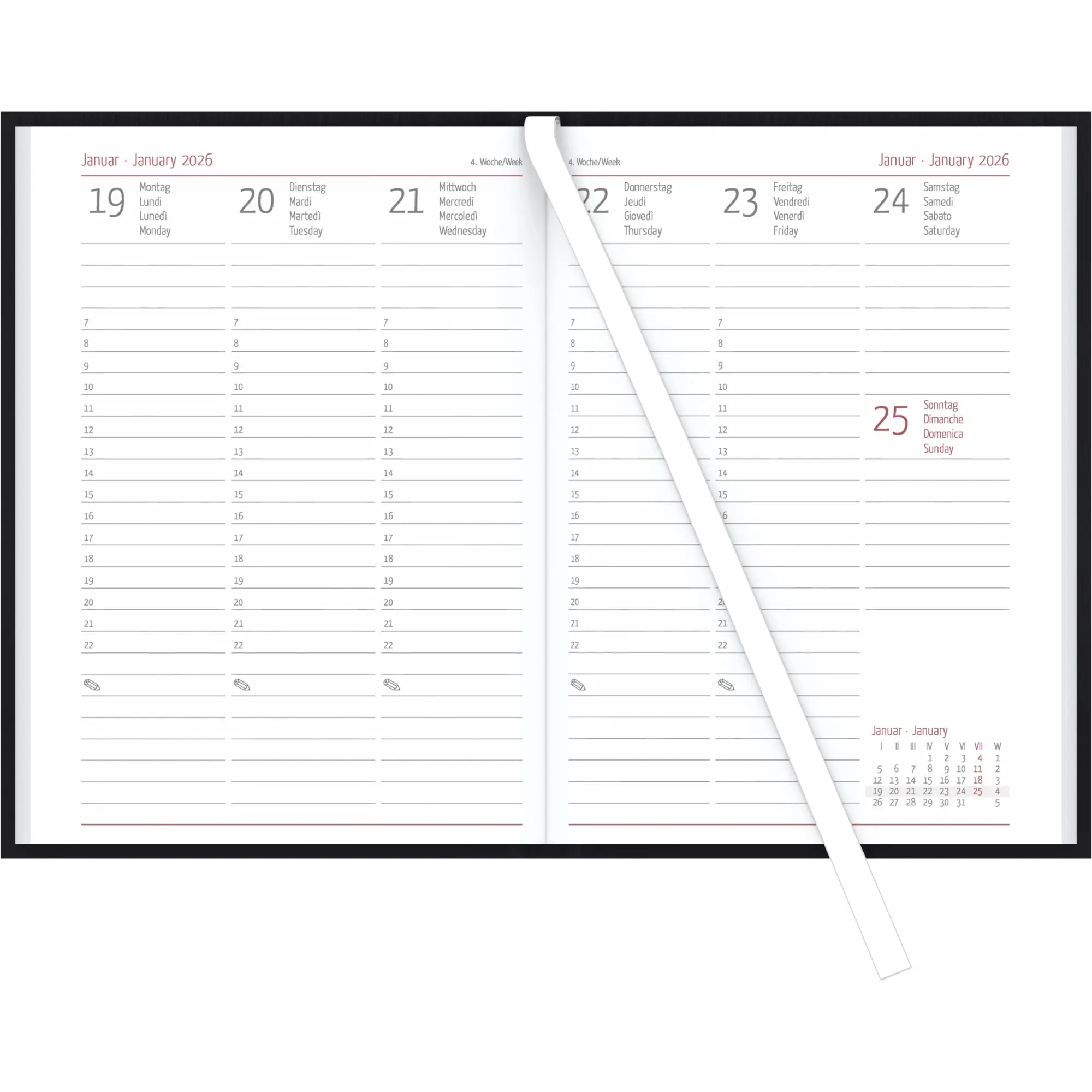 Bild: 4069095002081 | Campustimer Black - A6 Semester-Planer - Studenten-Kalender...