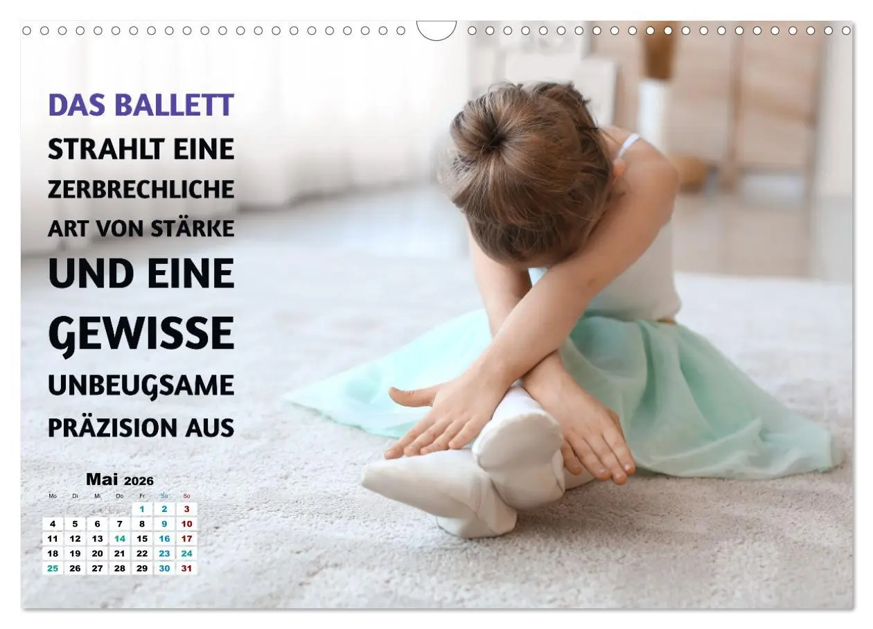 Bild: 9783457512081 | Ballett mit einem Hauch Poesie (Wandkalender 2026 DIN A3 quer),...