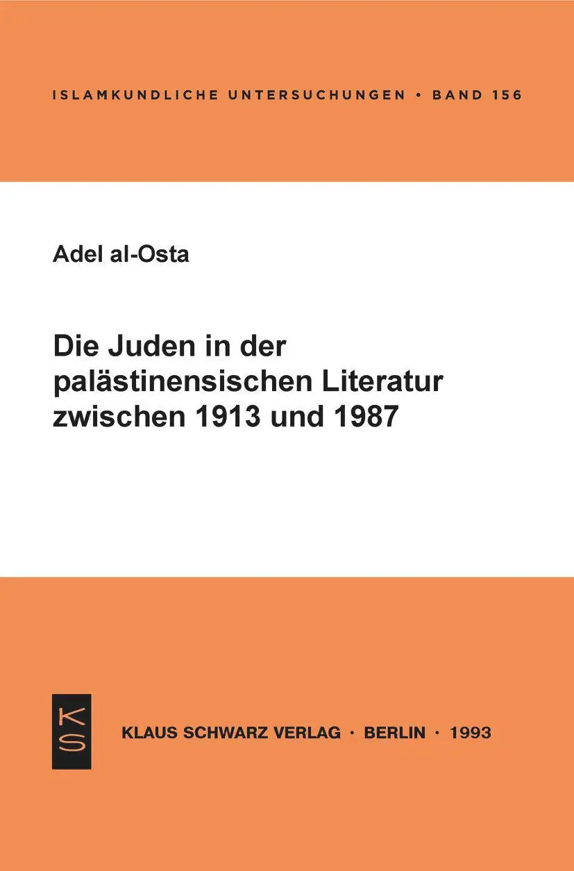 Cover: 9783879972081 | Die Juden in der palästinensischen Literatur zwischen 1913 und 1987