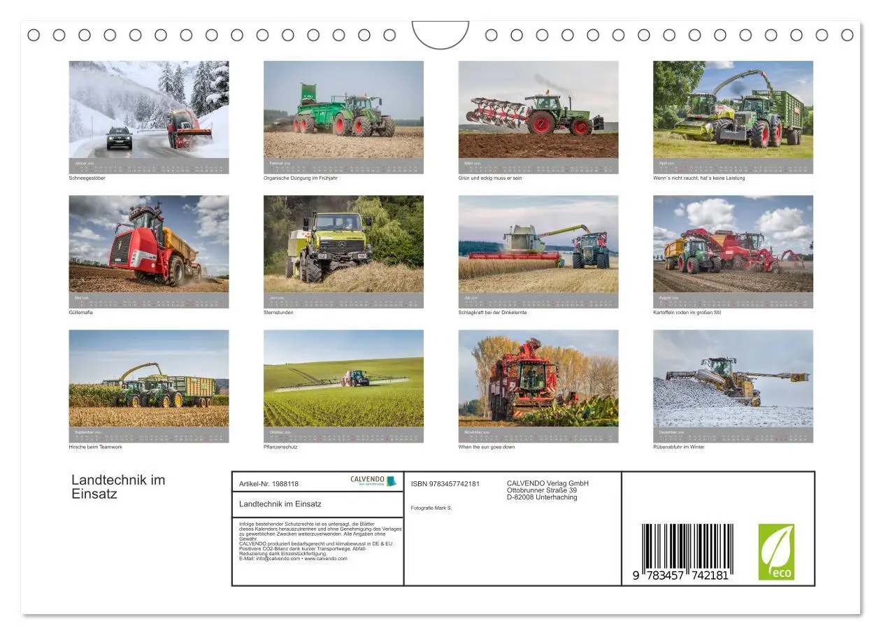 Bild: 9783457742181 | Landtechnik im Einsatz (Wandkalender 2026 DIN A4 quer), CALVENDO...