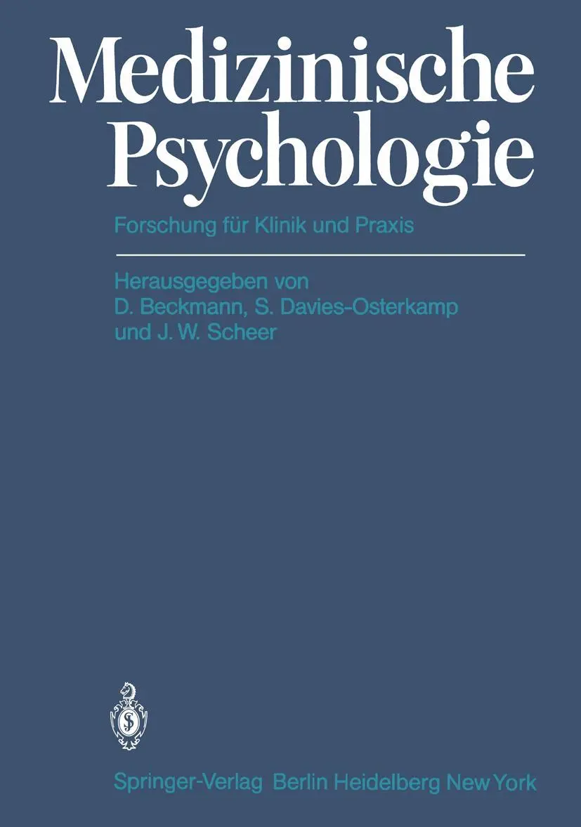 Cover: 9783540112181 | Medizinische Psychologie | Forschung für Klinik und Praxis | Buch