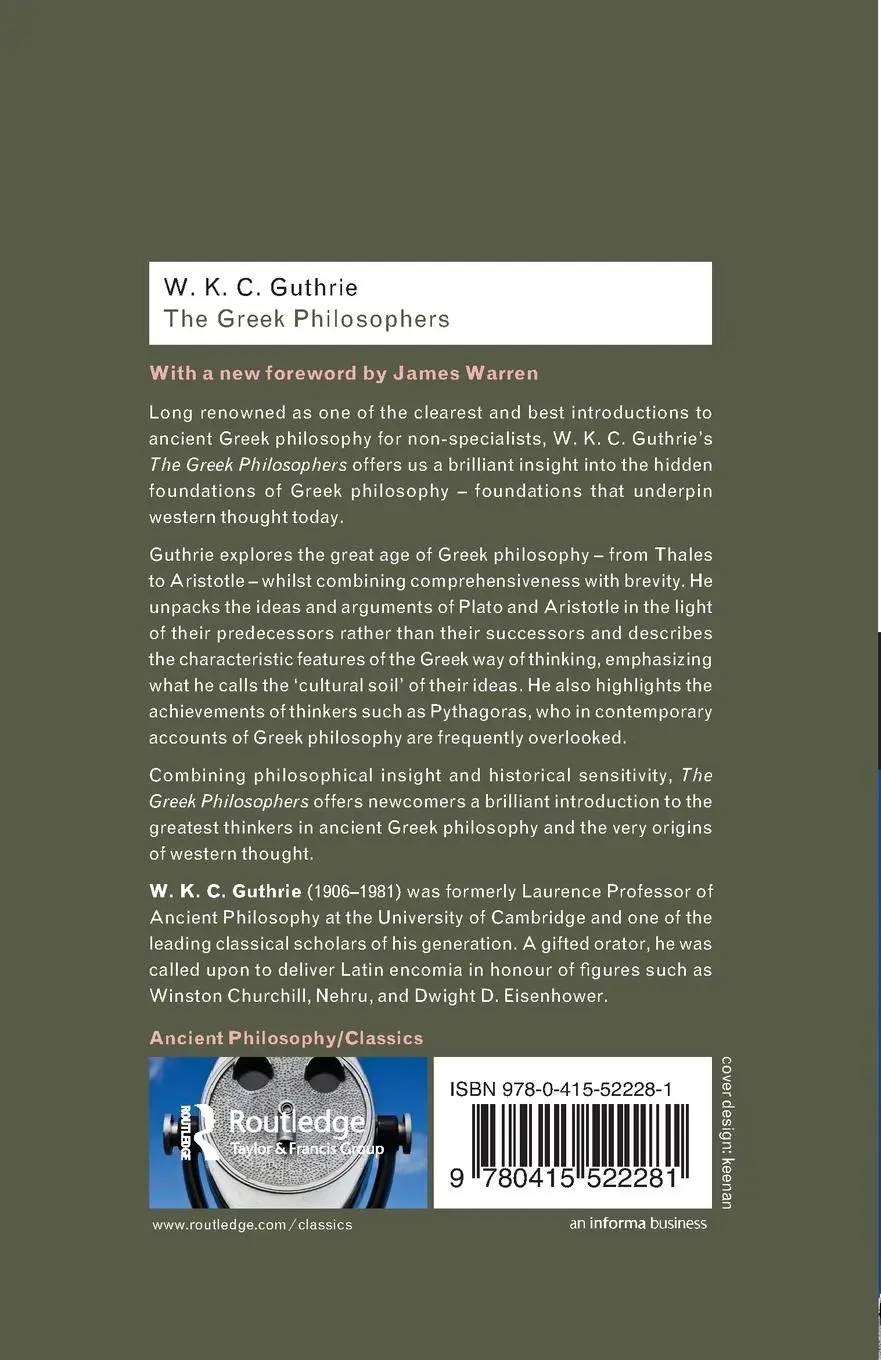 Rückseite: 9780415522281 | The Greek Philosophers | from Thales to Aristotle | W. K. C. Guthrie