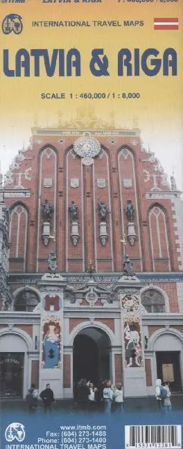 Cover: 9781553412281 | International Travel Map ITM Topographische Karte Latvia &amp; Riga | 2015