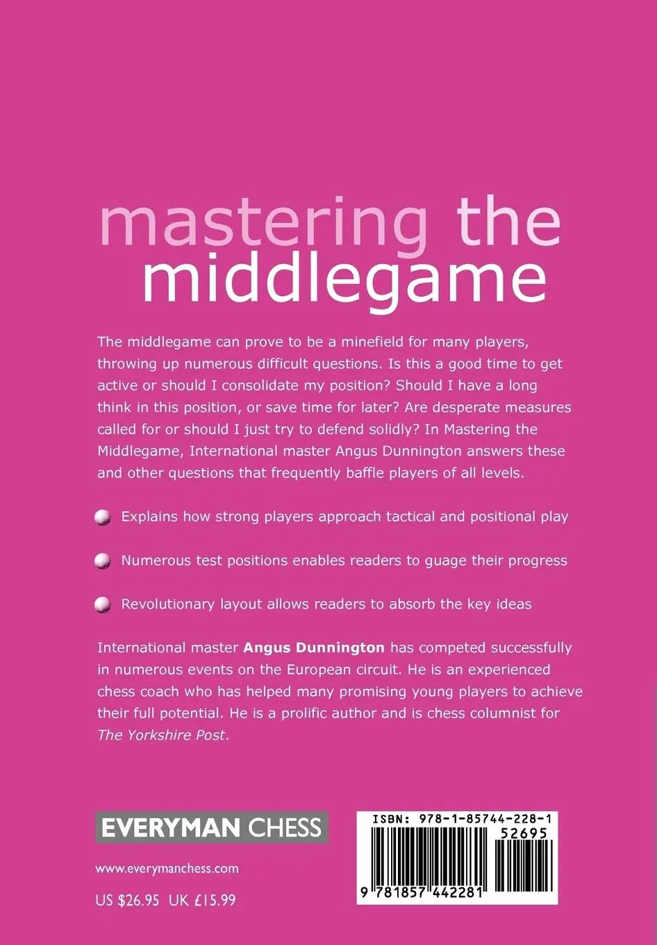 Rückseite: 9781857442281 | Mastering the Middlegame | Andrew Dunnington | Taschenbuch | Englisch