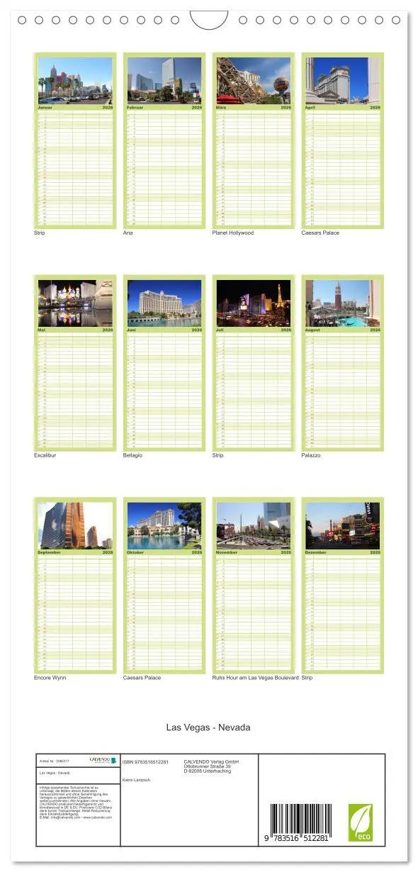 Bild: 9783516512281 | Familienplaner 2026 - Las Vegas - Nevada mit 5 Spalten...