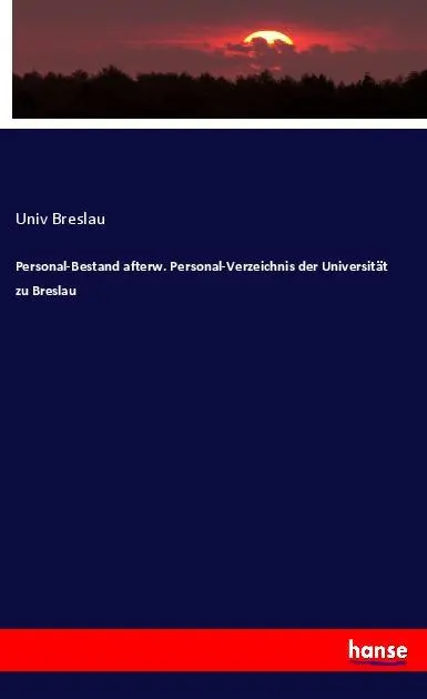 Cover: 9783337792381 | Personal-Bestand afterw. Personal-Verzeichnis der Universität zu...