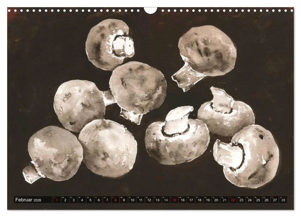 Bild: 9783516052381 | Pilze in Aquarell (Wandkalender 2026 DIN A3 quer), CALVENDO...