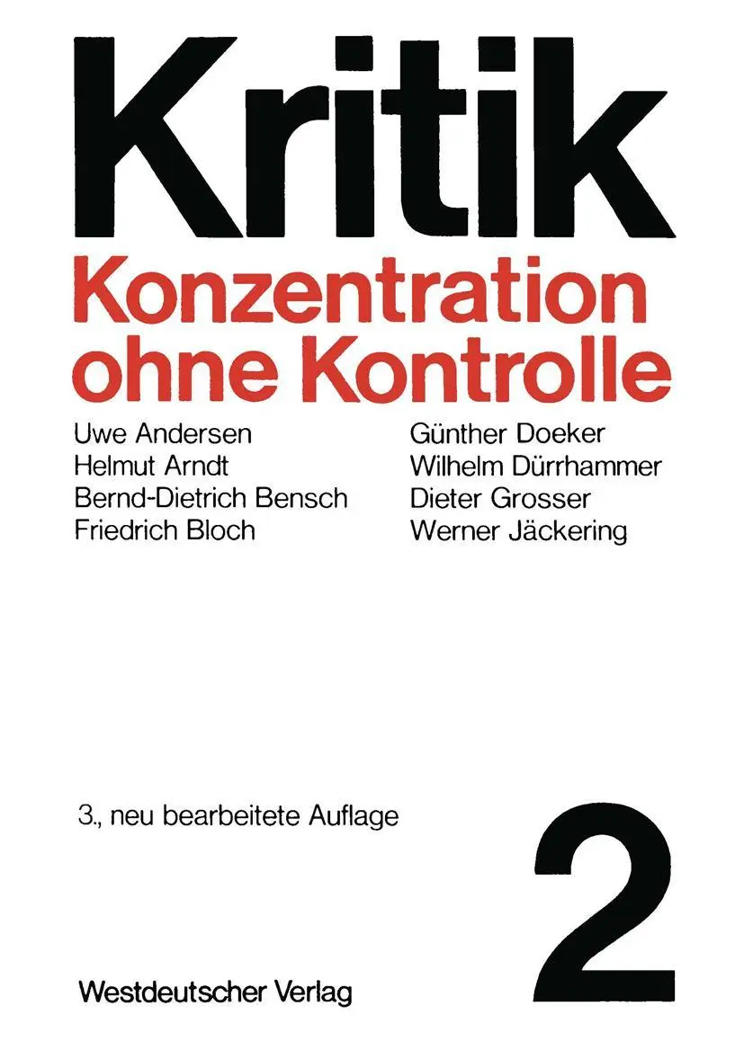 Cover: 9783531112381 | Konzentration ohne Kontrolle | Dieter Grosser | Taschenbuch | 336 S.