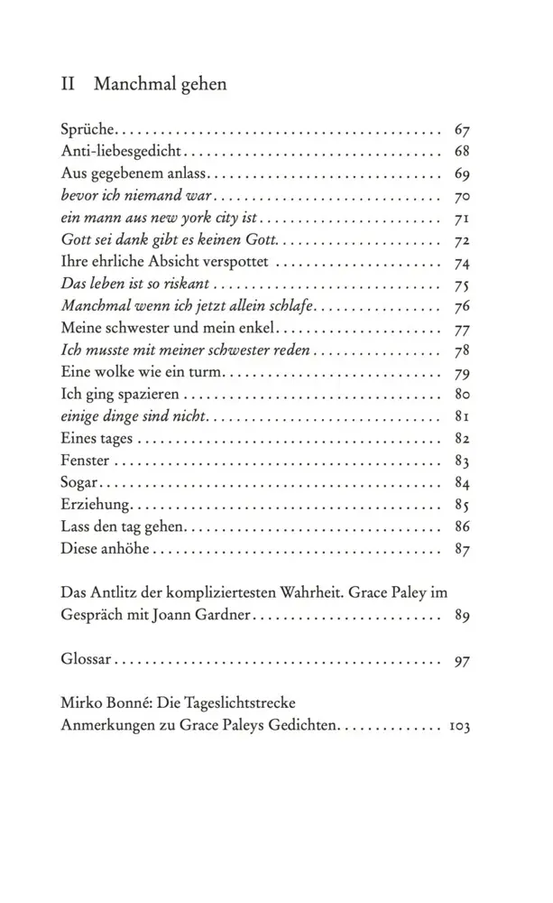 Bild: 9783895612381 | Manchmal kommen und manchmal gehen | Gedichte | Grace Paley | Buch