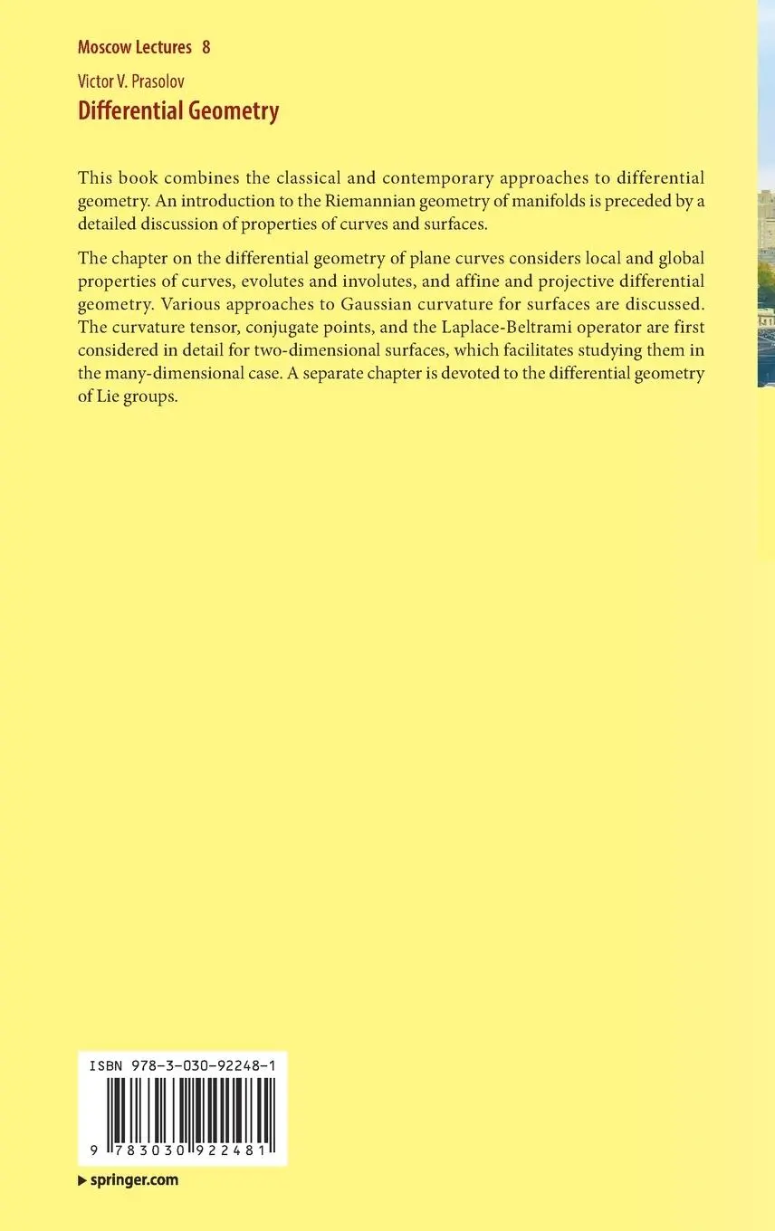 Rückseite: 9783030922481 | Differential Geometry | Victor V. Prasolov | Buch | xi | Englisch