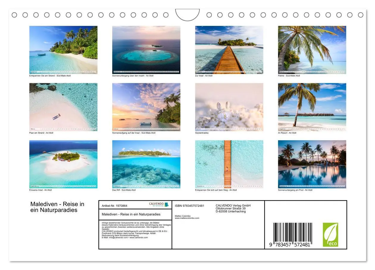 Bild: 9783457572481 | Malediven - Reise in ein Naturparadies (Wandkalender 2026 DIN A4...