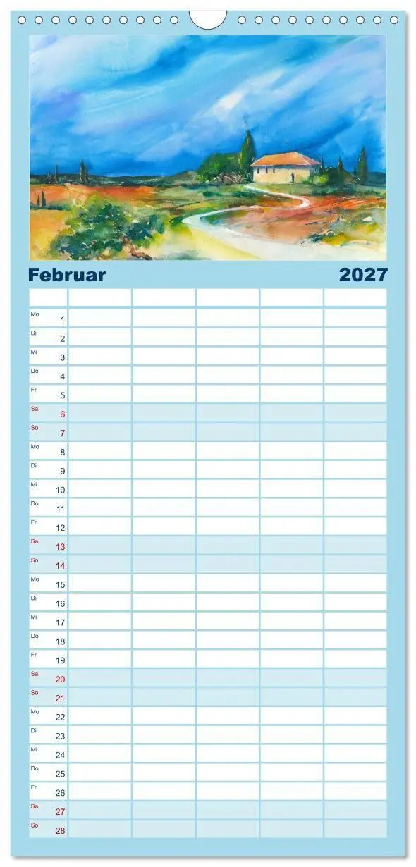 Bild: 9783594332481 | Familienplaner 2027 - Toskana Aquarelle mit 5 Spalten...