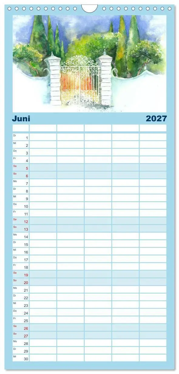 Bild: 9783594332481 | Familienplaner 2027 - Toskana Aquarelle mit 5 Spalten...