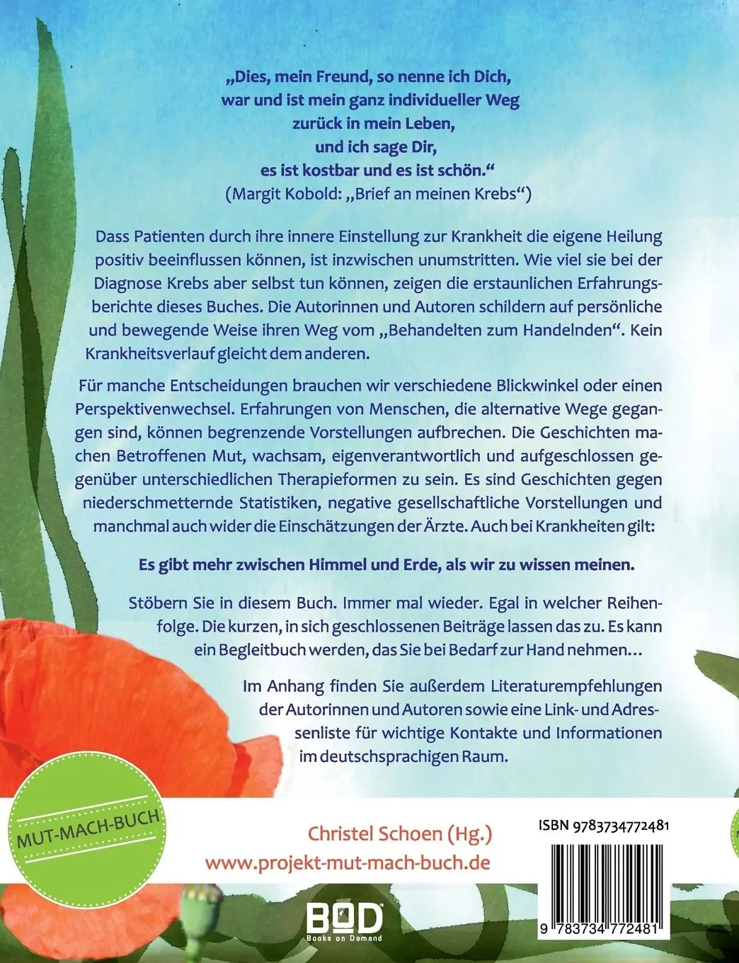 Rückseite: 9783734772481 | Krebs: Alles ist möglich - auch das Unmögliche | Christel Schoen