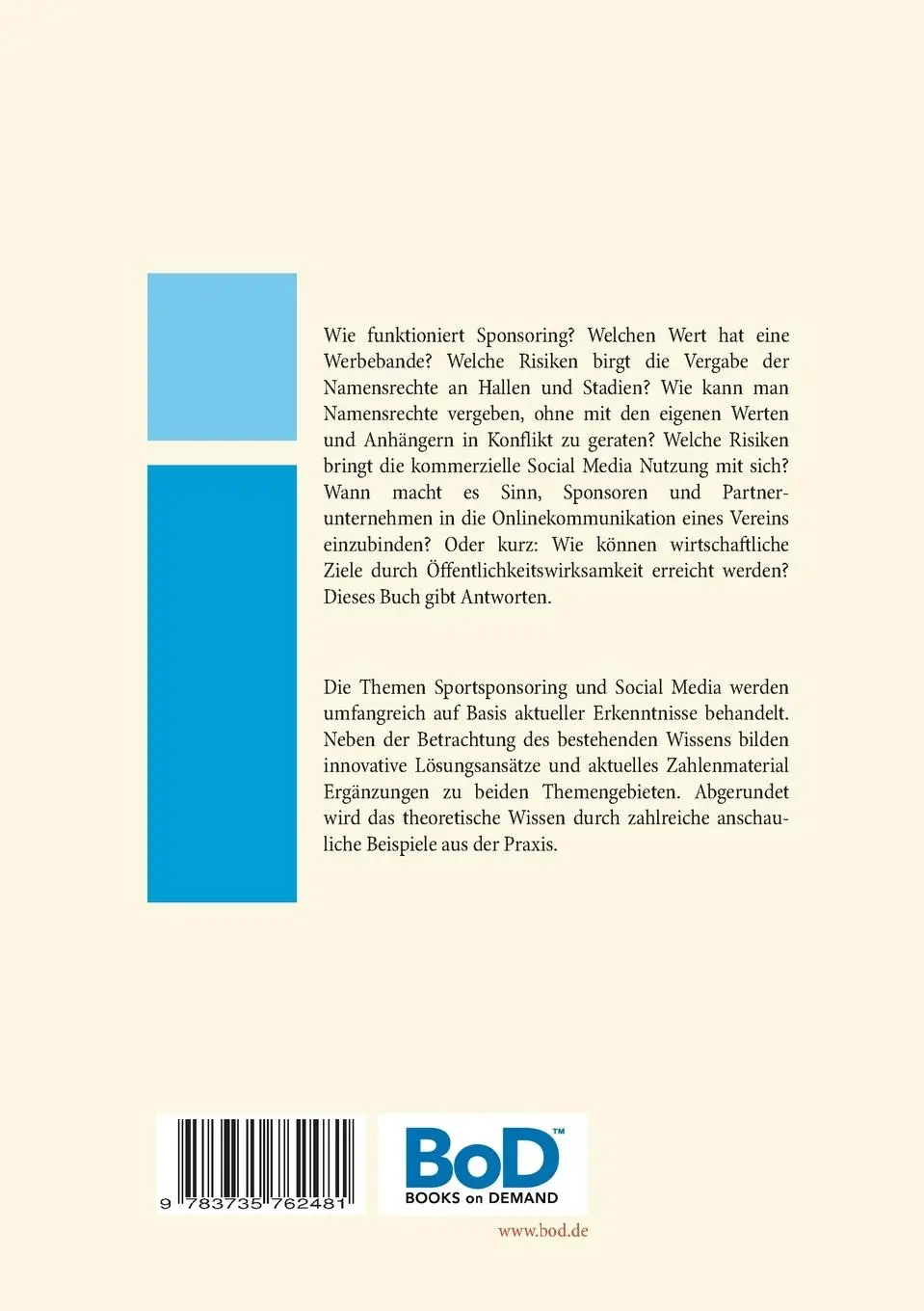 Rückseite: 9783735762481 | Regionale und überregionale Sportvermarktung | Ohms (u. a.) | Buch