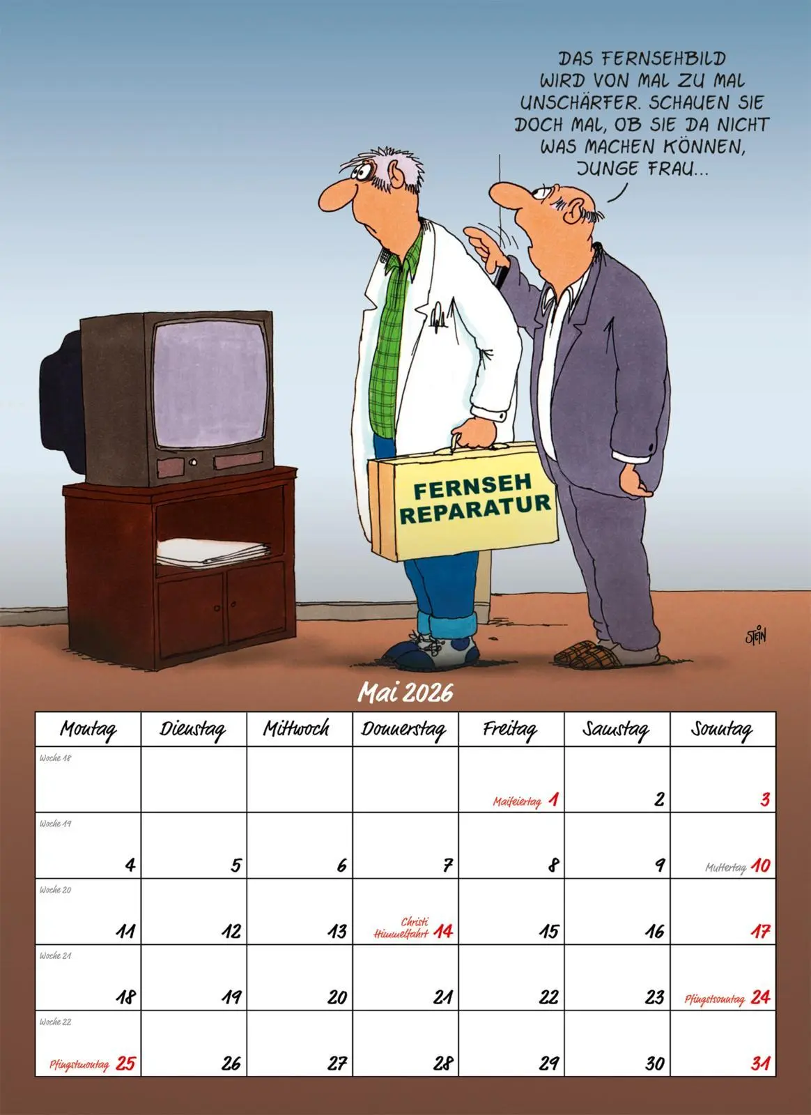 Bild: 9783830322481 | Uli Stein Rentnerkalender 2026: Monatskalender für die Wand | Stein