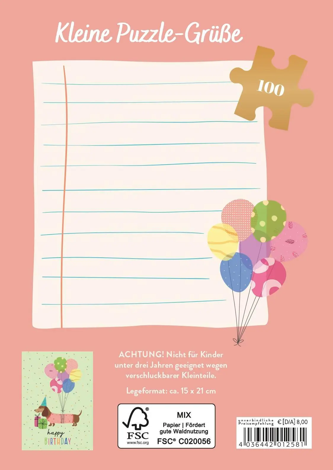 Bild: 4036442012581 | Happy Birthday | Groh Verlag | Spiel | Statt Postkarte: Mini-Puzzle