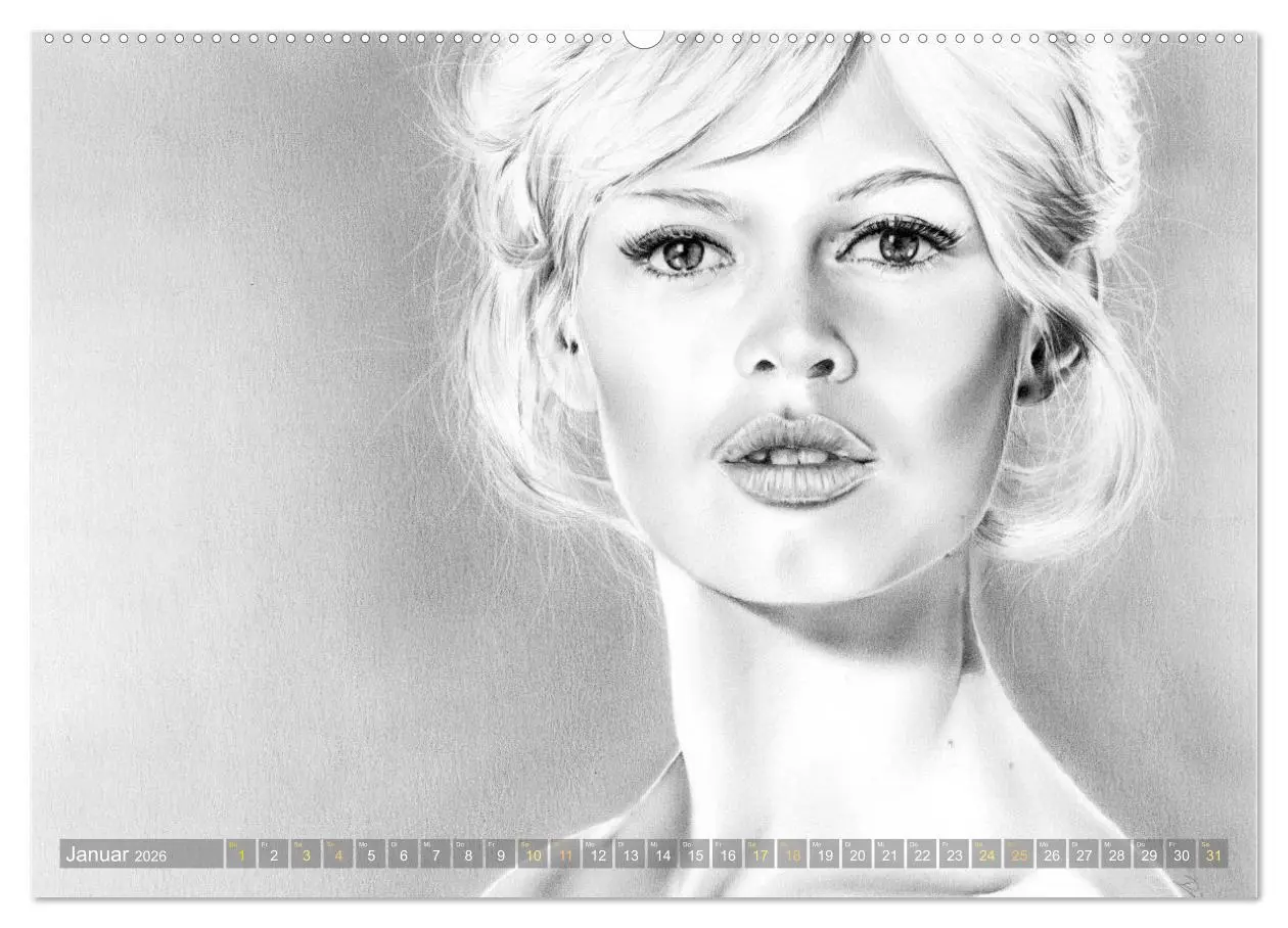 Bild: 9783457942581 | Hollywood Ikonen in Bleistift (Wandkalender 2026 DIN A2 quer),...