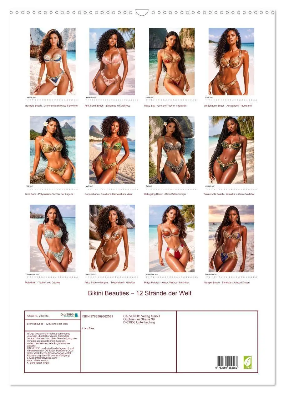 Bild: 9783569362581 | Bikini Beauties - 12 Strände der Welt (Wandkalender 2027 DIN A2...