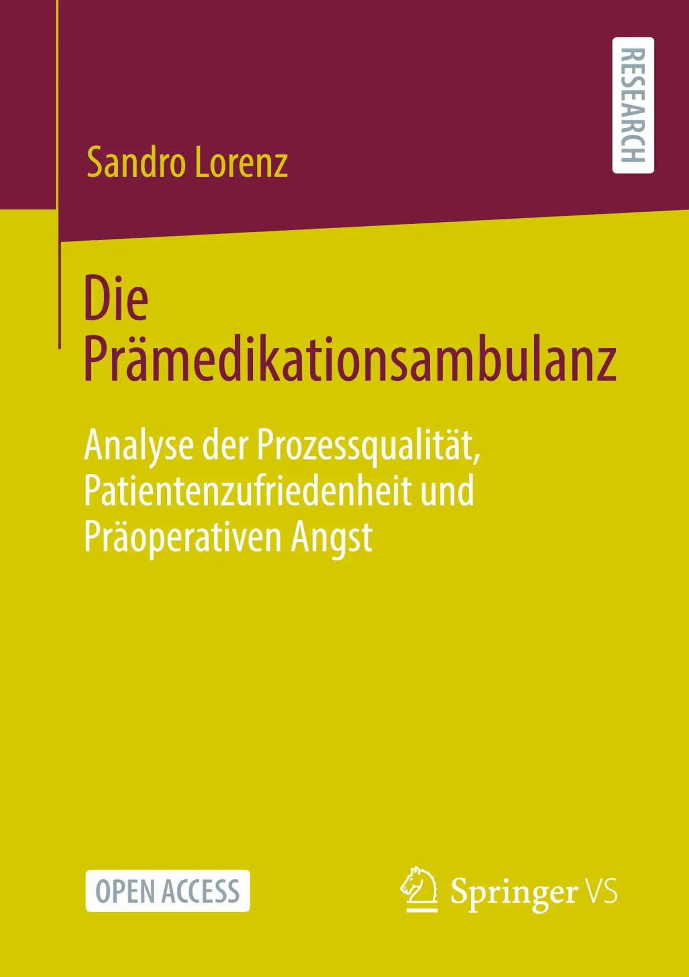 Cover: 9783658392581 | Die Prämedikationsambulanz | Sandro Lorenz | Taschenbuch | Paperback