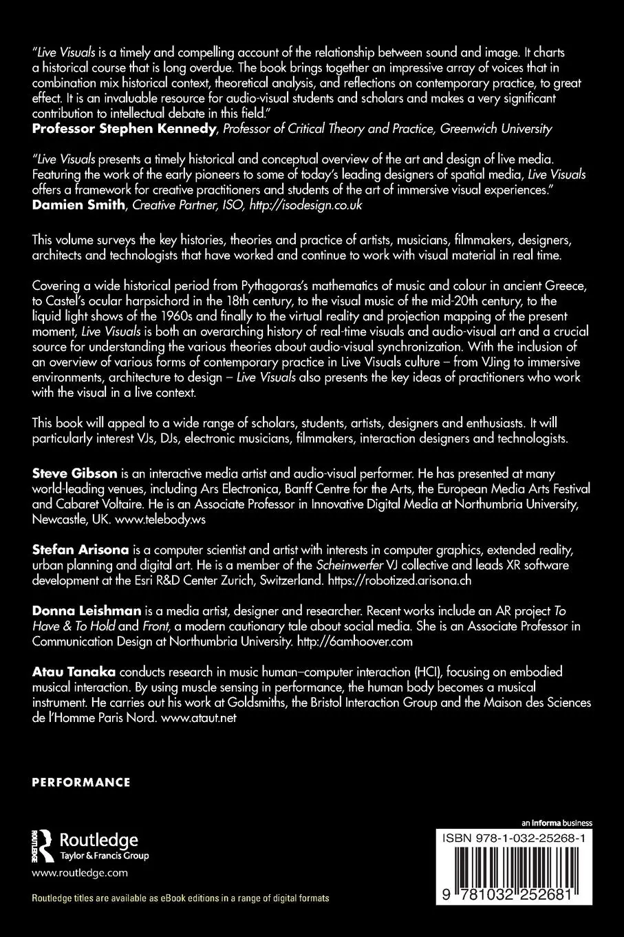 Rückseite: 9781032252681 | Live Visuals | History, Theory, Practice | Steve Gibson (u. a.) | Buch