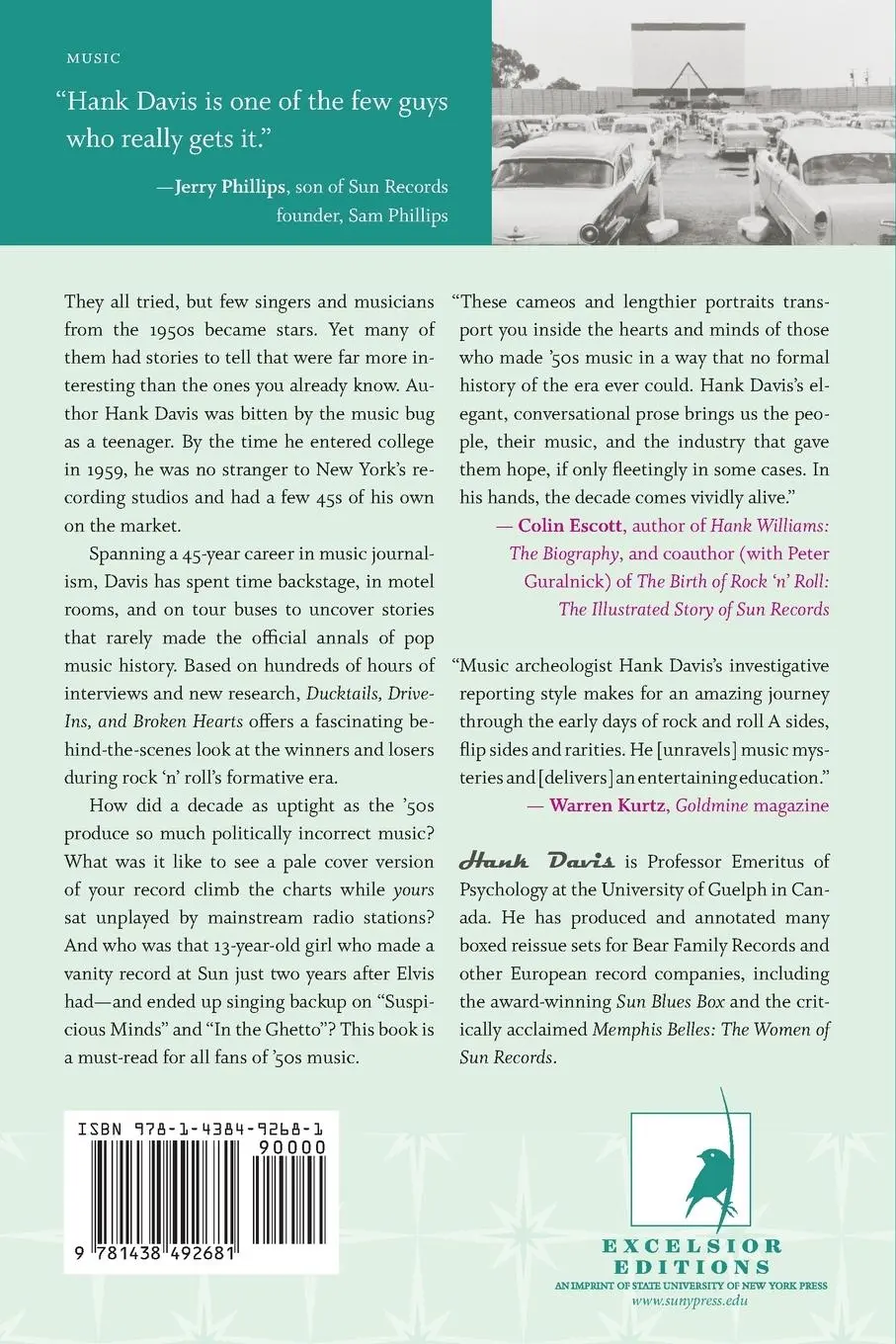 Rückseite: 9781438492681 | Ducktails, Drive-ins, and Broken Hearts | Hank Davis | Taschenbuch