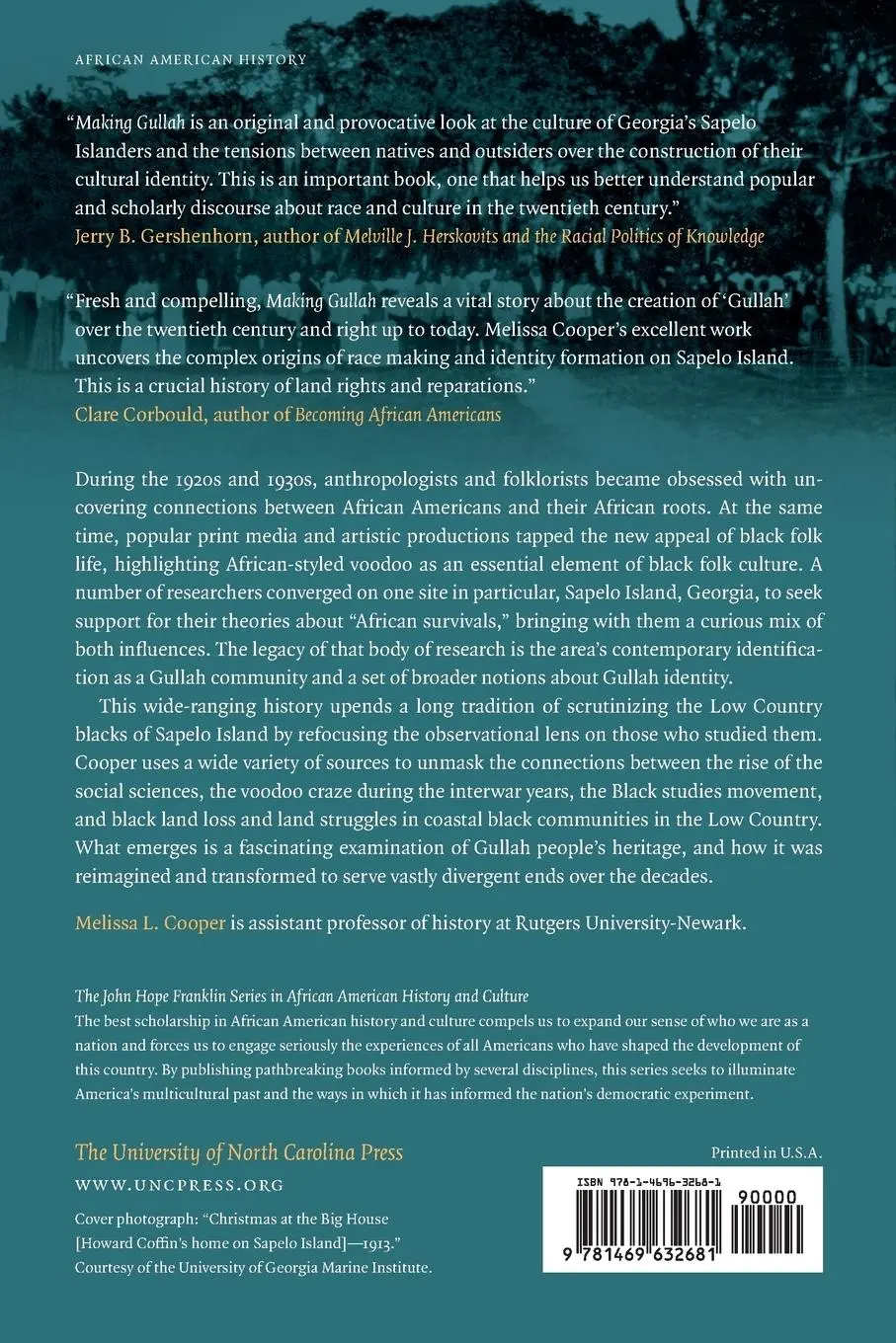 Rückseite: 9781469632681 | Making Gullah | Melissa L. Cooper | Taschenbuch | Englisch | 2017
