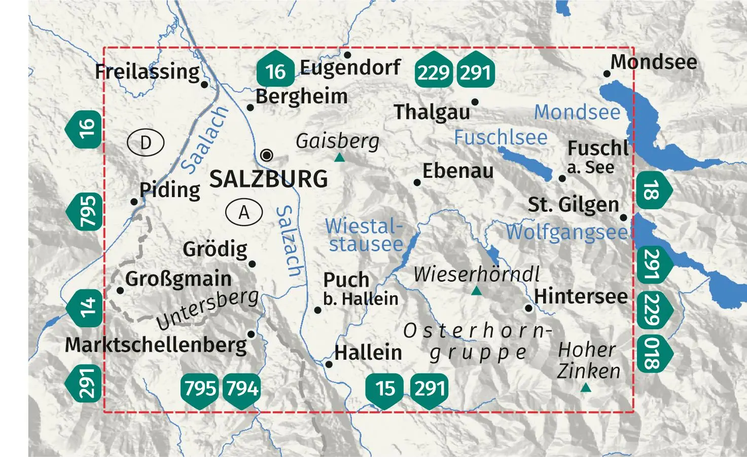 Bild: 9783991542681 | KOMPASS Wanderkarte 017 Salzburg, Untersberg, Hallein, Fuschlsee...