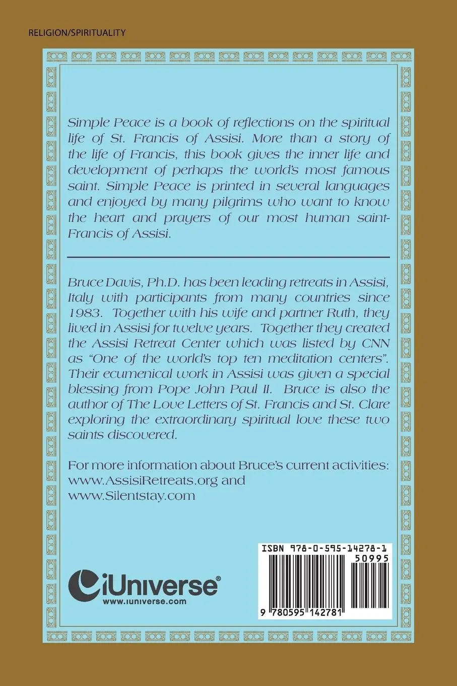 Rückseite: 9780595142781 | Simple Peace | Spiritual Life of Francis of Assisi | Bruce Davis