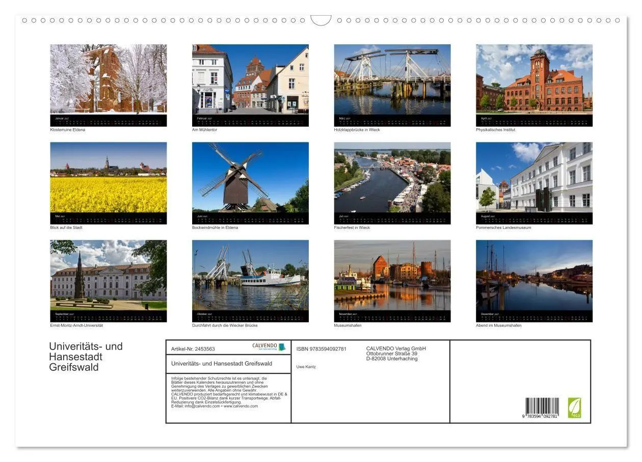 Bild: 9783594092781 | Univeritäts- und Hansestadt Greifswald (Wandkalender 2027 DIN A2...