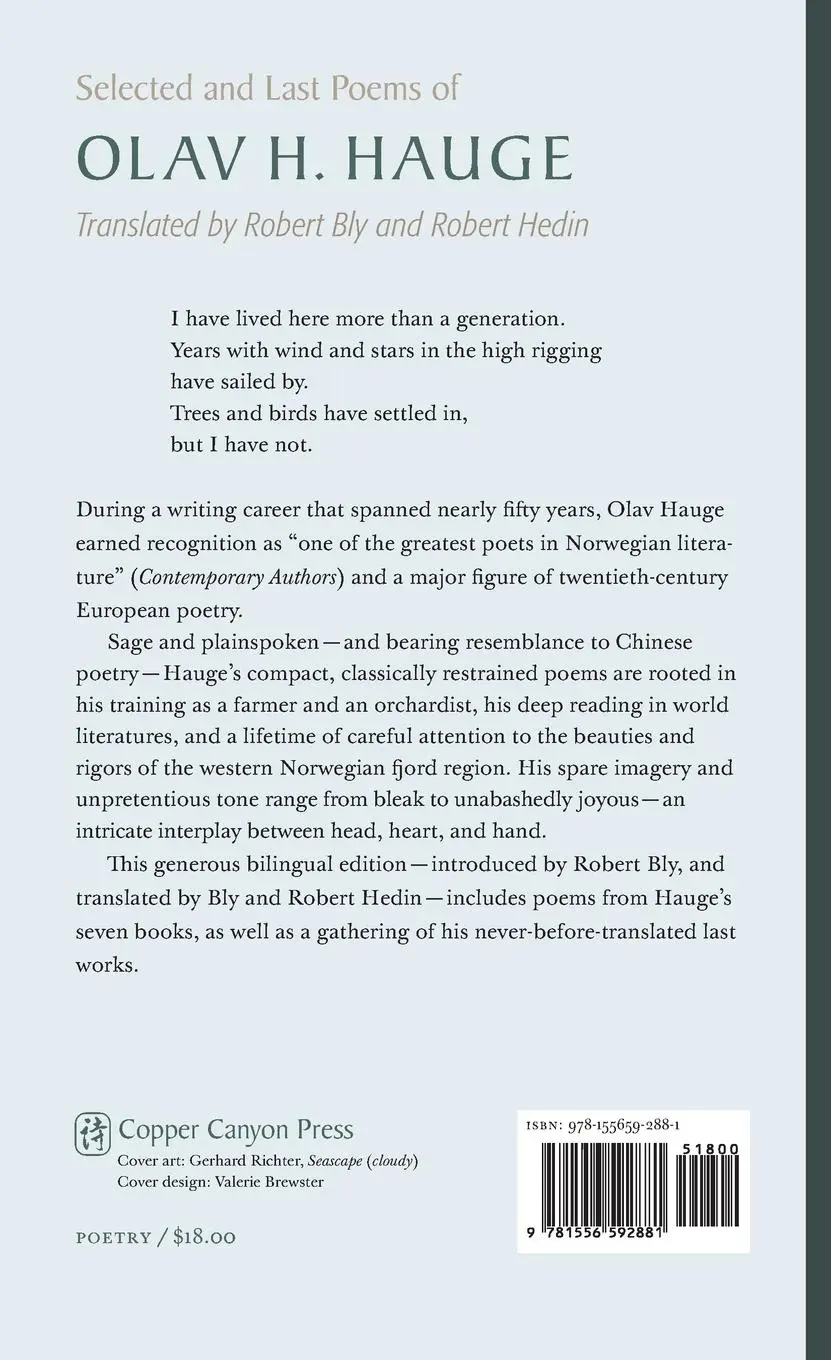 Rückseite: 9781556592881 | The Dream We Carry | Selected and Last Poems of Olav Hauge | Hauge
