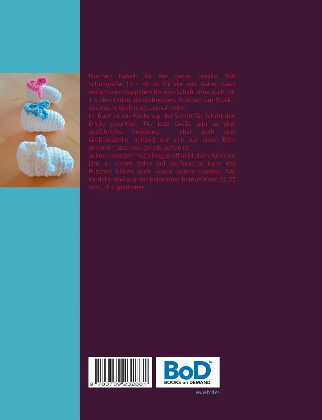 Rückseite: 9783739232881 | Puschen häkeln | in Größe 17 - 46 | Veronika Hug | Taschenbuch | 64 S.