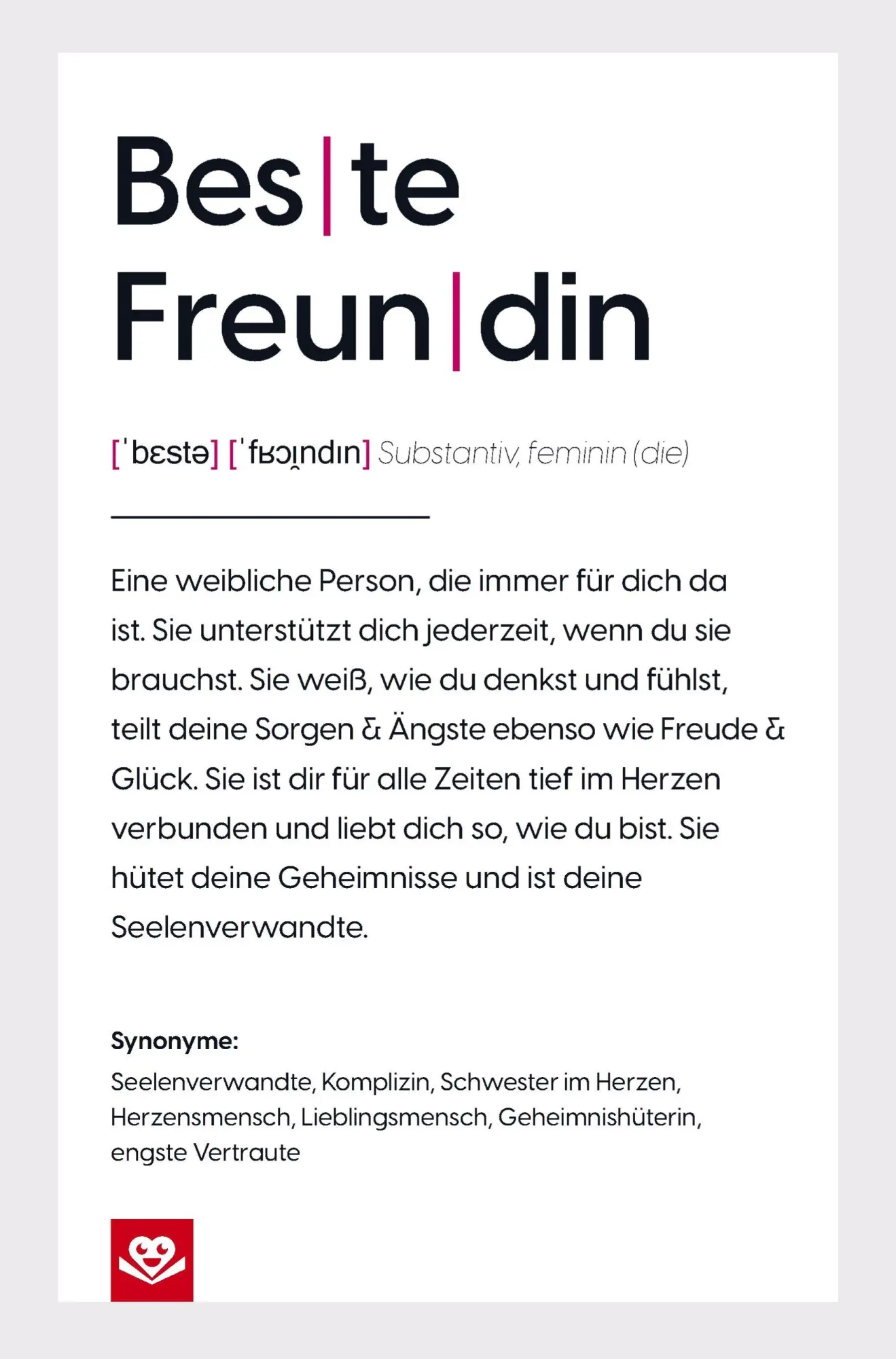 Definition Beste Freundin: Das perfekte Geschenk für deine Seelenverwandte