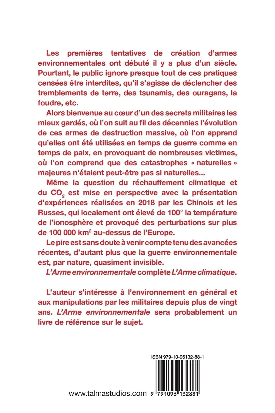 Rückseite: 9791096132881 | L'Arme environnementale | Patrick Pasin | Taschenbuch | Documents