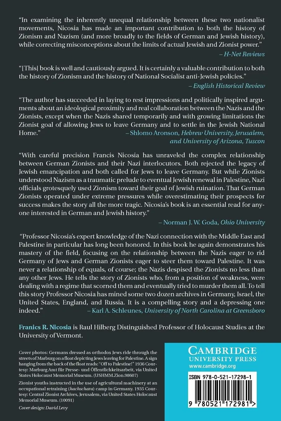 Rückseite: 9780521172981 | Zionism and Anti-Semitism in Nazi Germany | Francis R. Nicosia | Buch