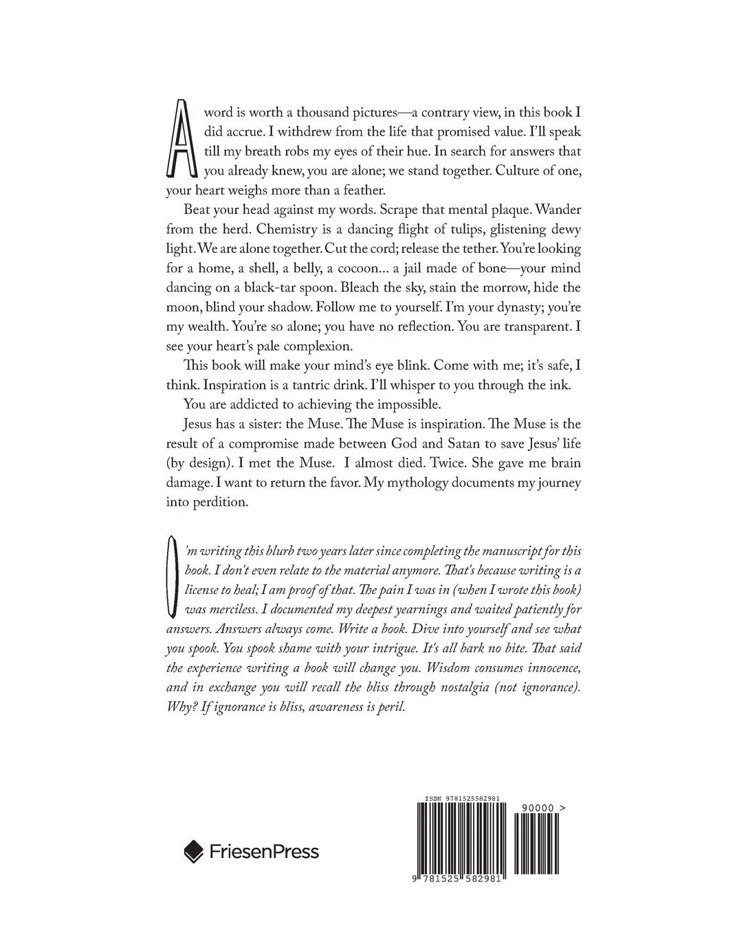 Rückseite: 9781525582981 | Culture of One | The Mythology of the Muse | John Ralph Tuccitto